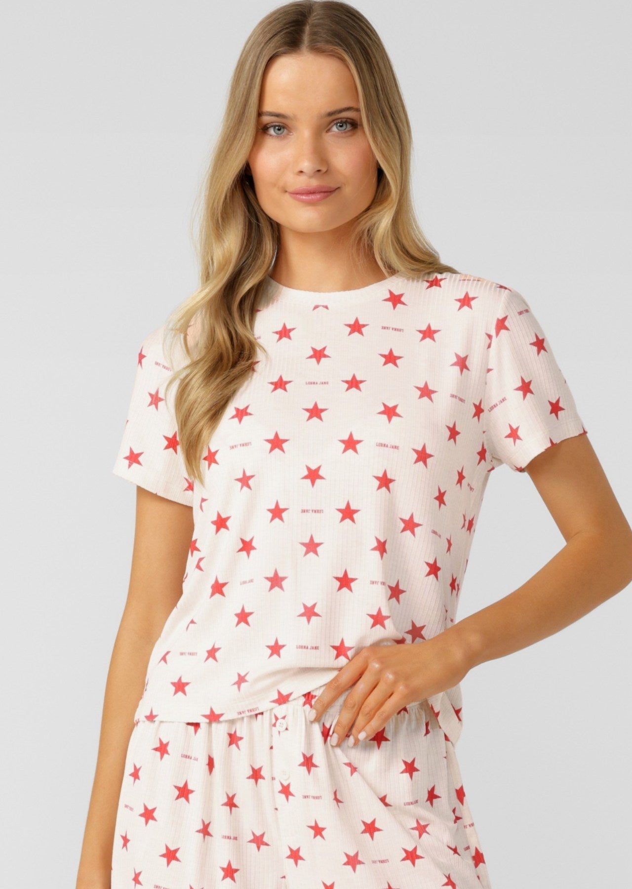 Lorna Jane Starstruck Rib T-Shirt - Starstruck Print