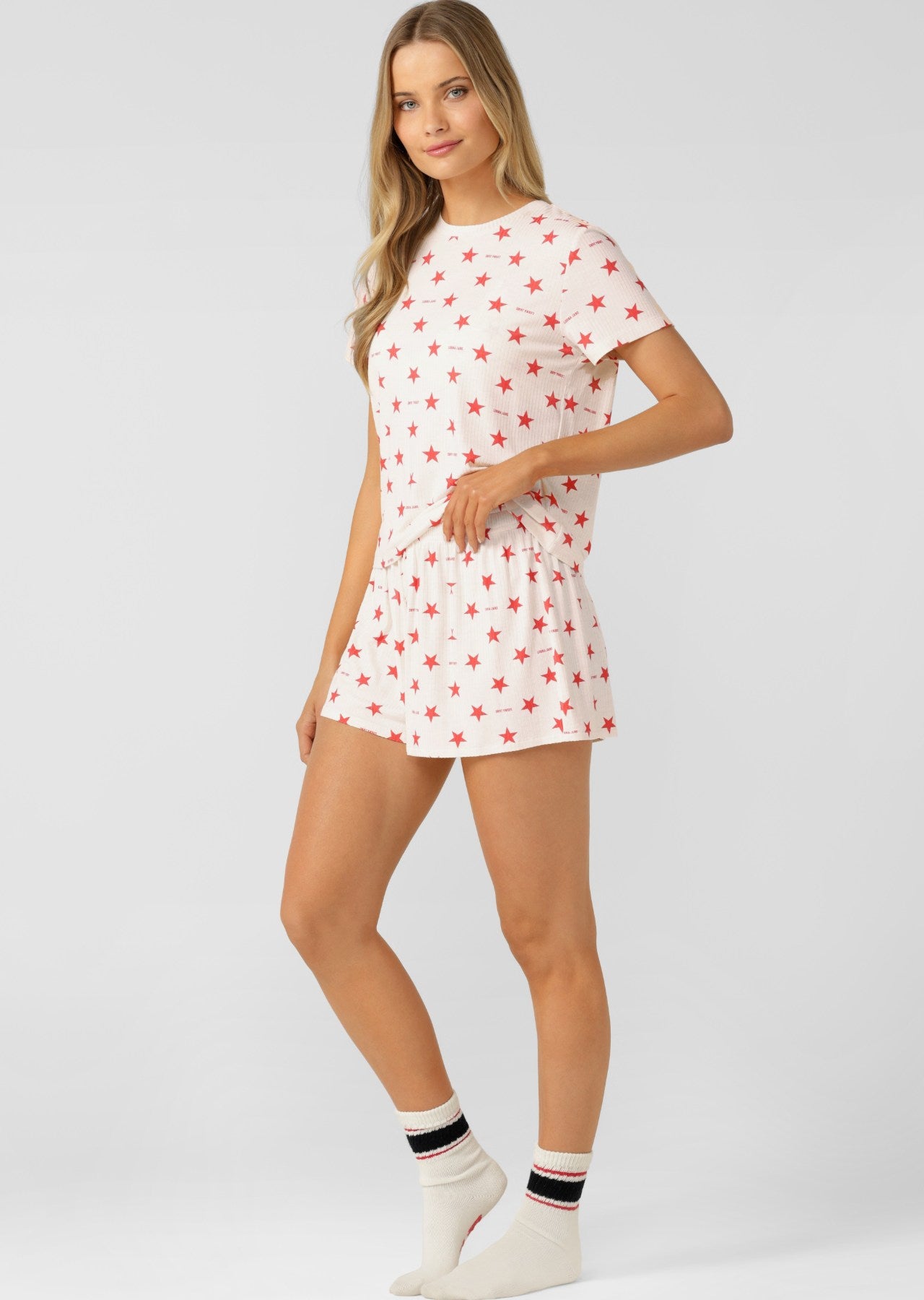 Lorna Jane Starstruck Rib T-Shirt - Starstruck Print