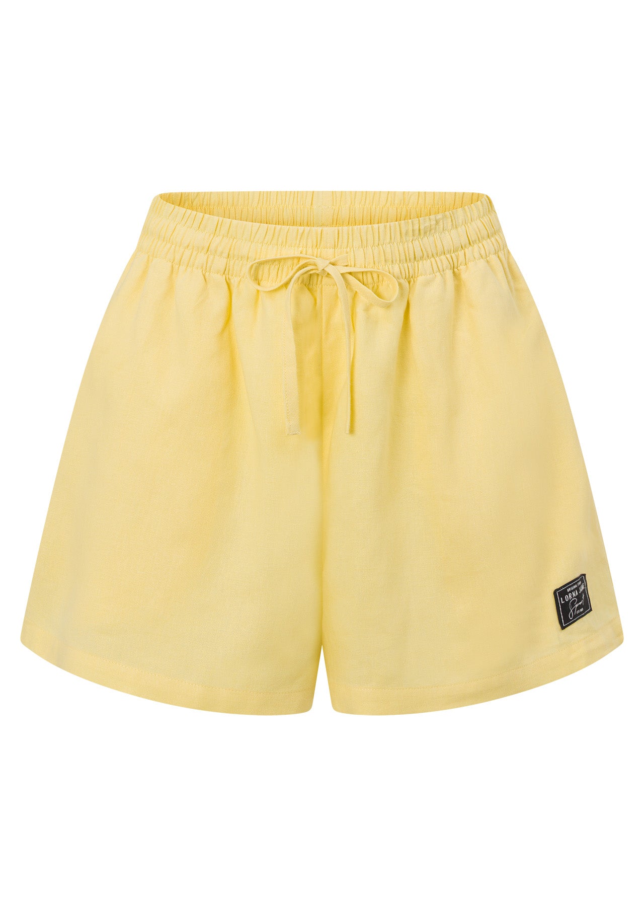 Lorna Jane Preset Linen Shorts - Lemon Cream