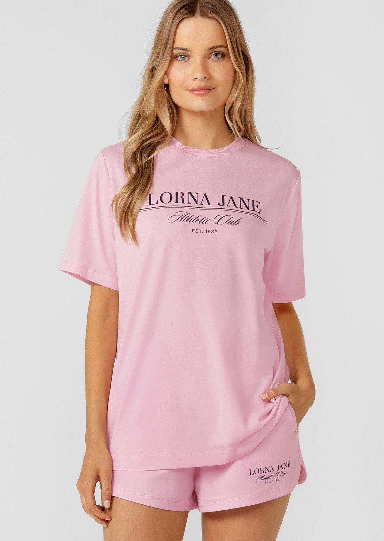 Lorna Jane Heritage Athletic Club Relaxed T-Shirt - Sweet Pink