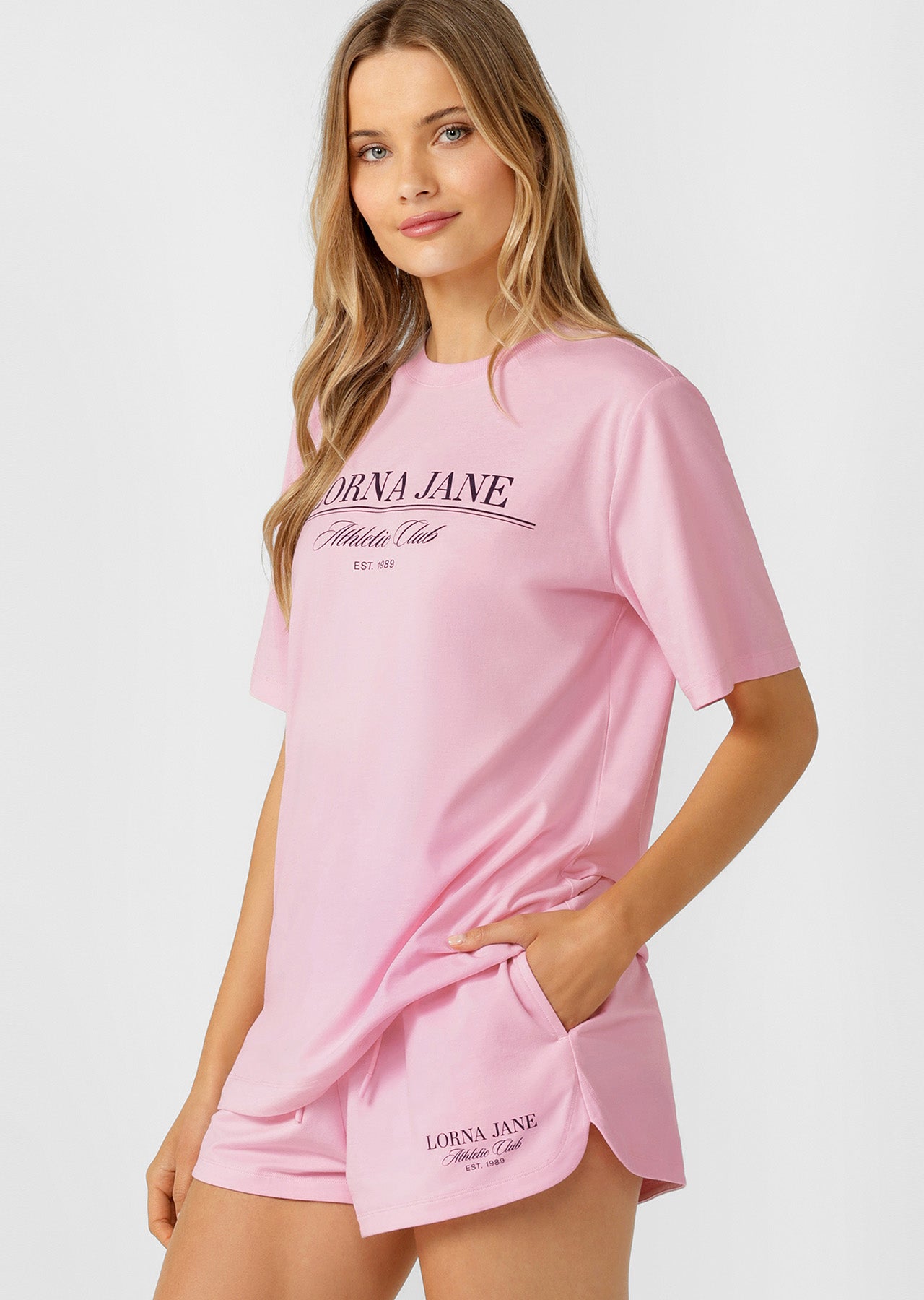 Lorna Jane Heritage Athletic Club Relaxed T-Shirt - Sweet Pink