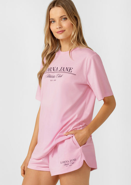 Lorna Jane Heritage Athletic Club Relaxed T-Shirt - Sweet Pink