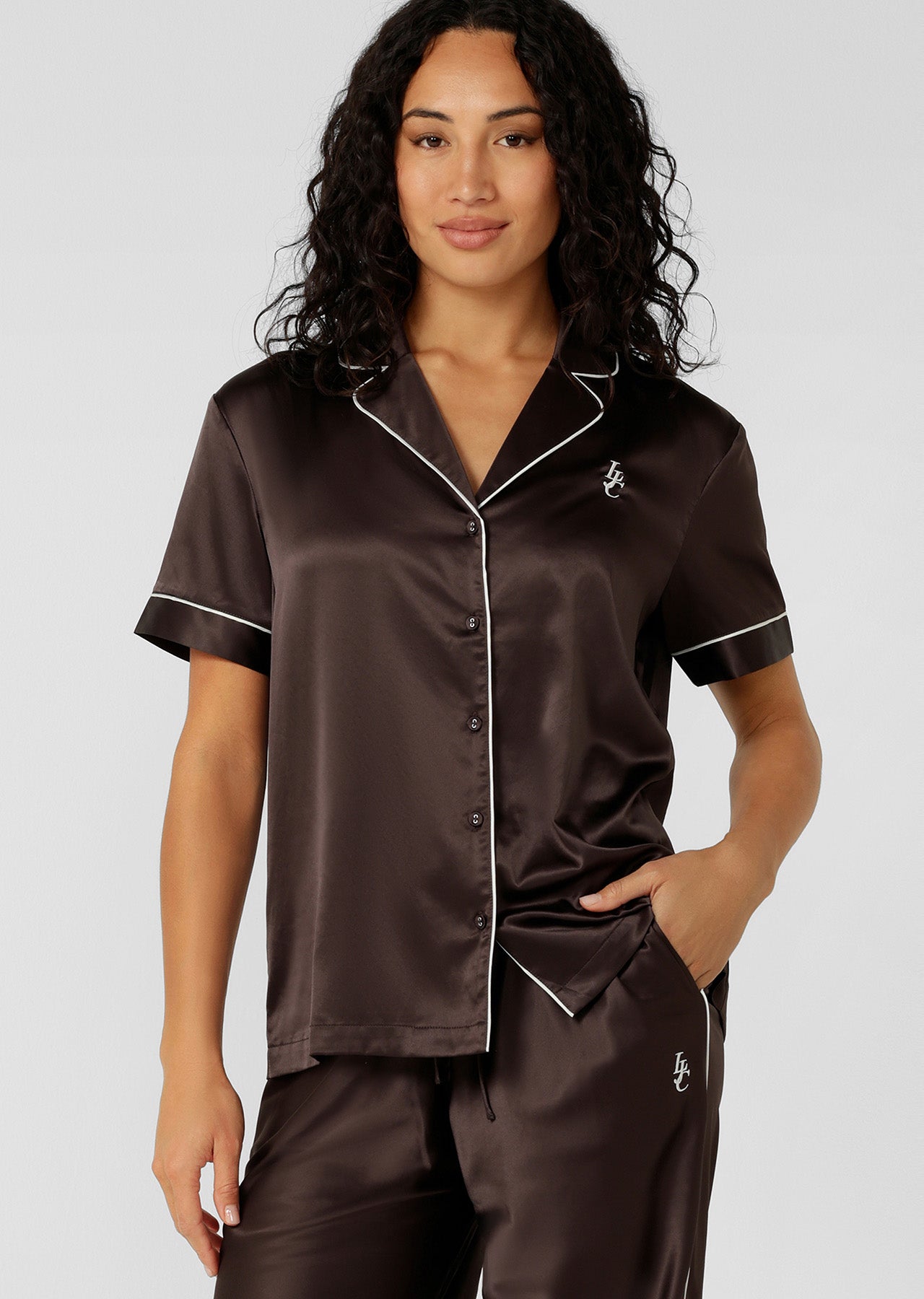 Lorna Jane Sweet Dreams Satin Short Sleeve Shirt - Volcano