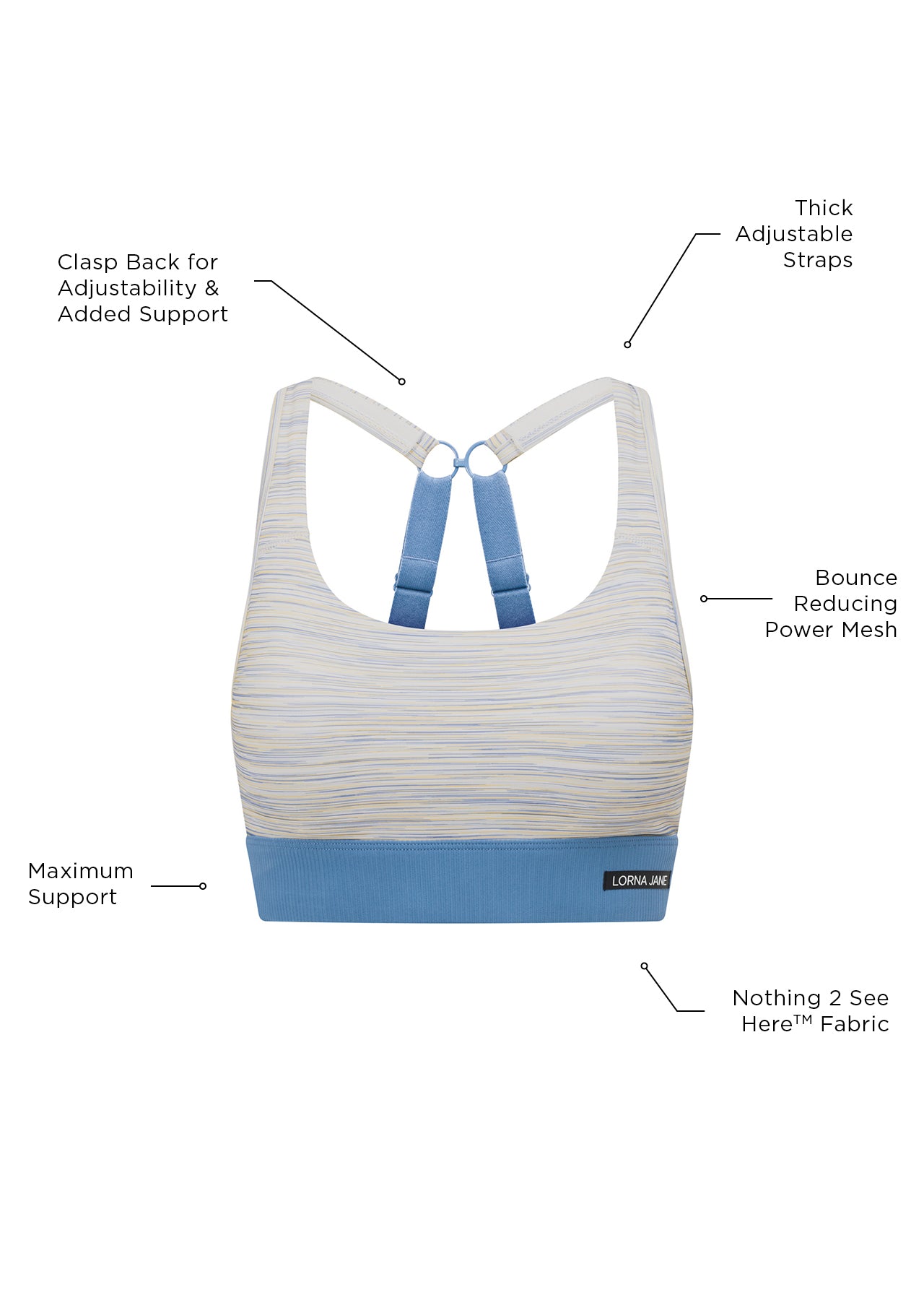 Lorna Jane Amy Maximum Support Sports Bra - Sunset Marl