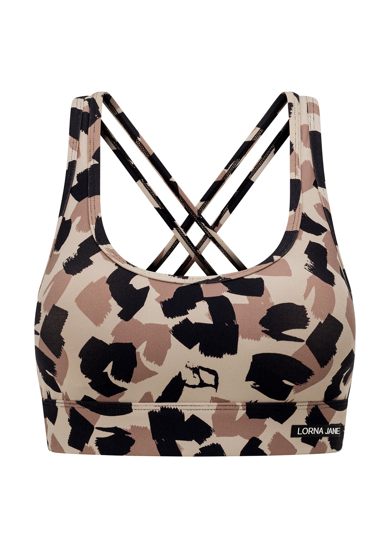 Lorna Jane Abstract Animal Excel Sports Bra - Abstract Cheetah Print