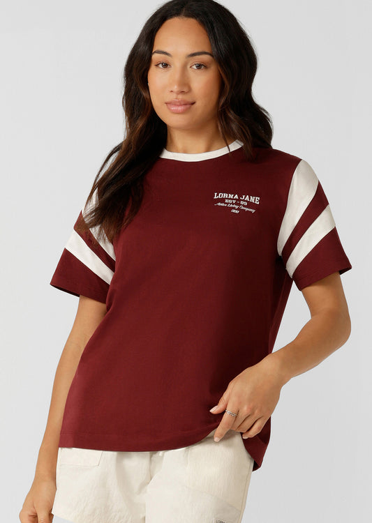 Lorna Jane LJ Track T-Shirt - Merlot