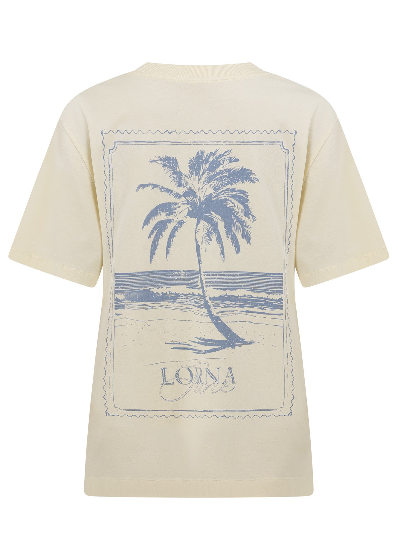 Lorna Jane Paradise Postcard Washed Relaxed T-Shirt - Washed Cream