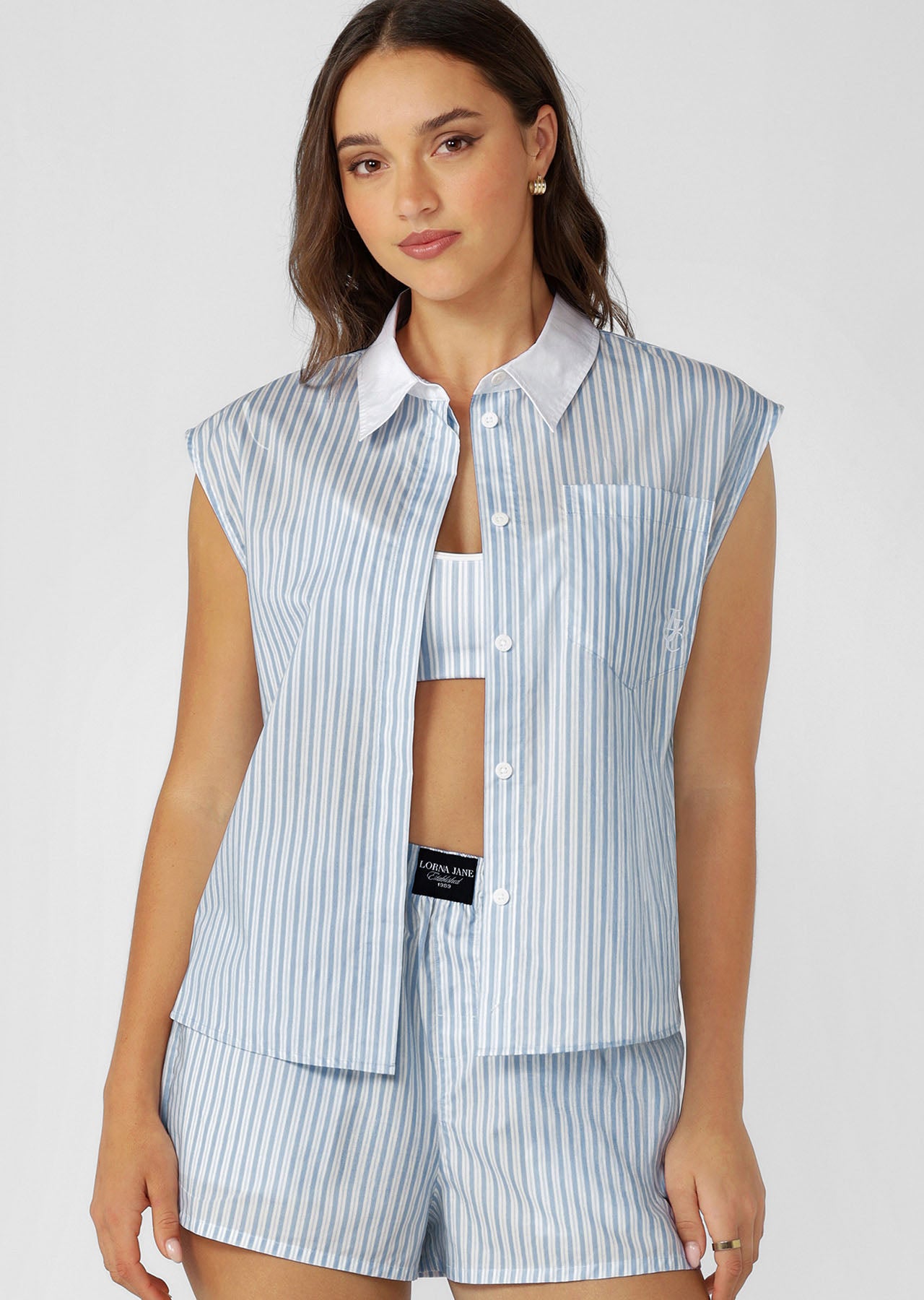 Lorna Jane Serendipity Sleeveless Shirt - Serendipity Stripe