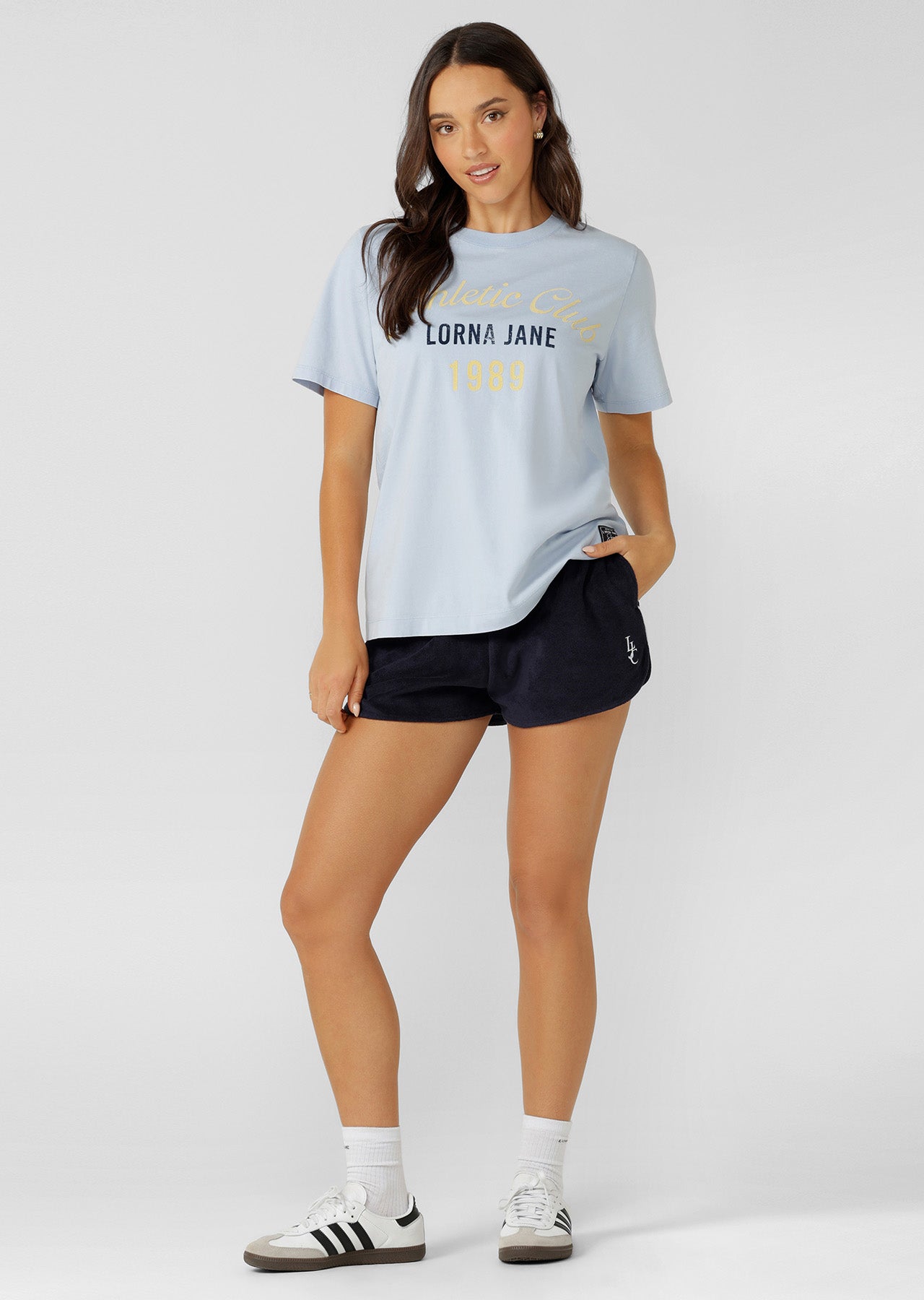 Lorna Jane Athletic Club Relaxed T-Shirt - Washed Light Moontide