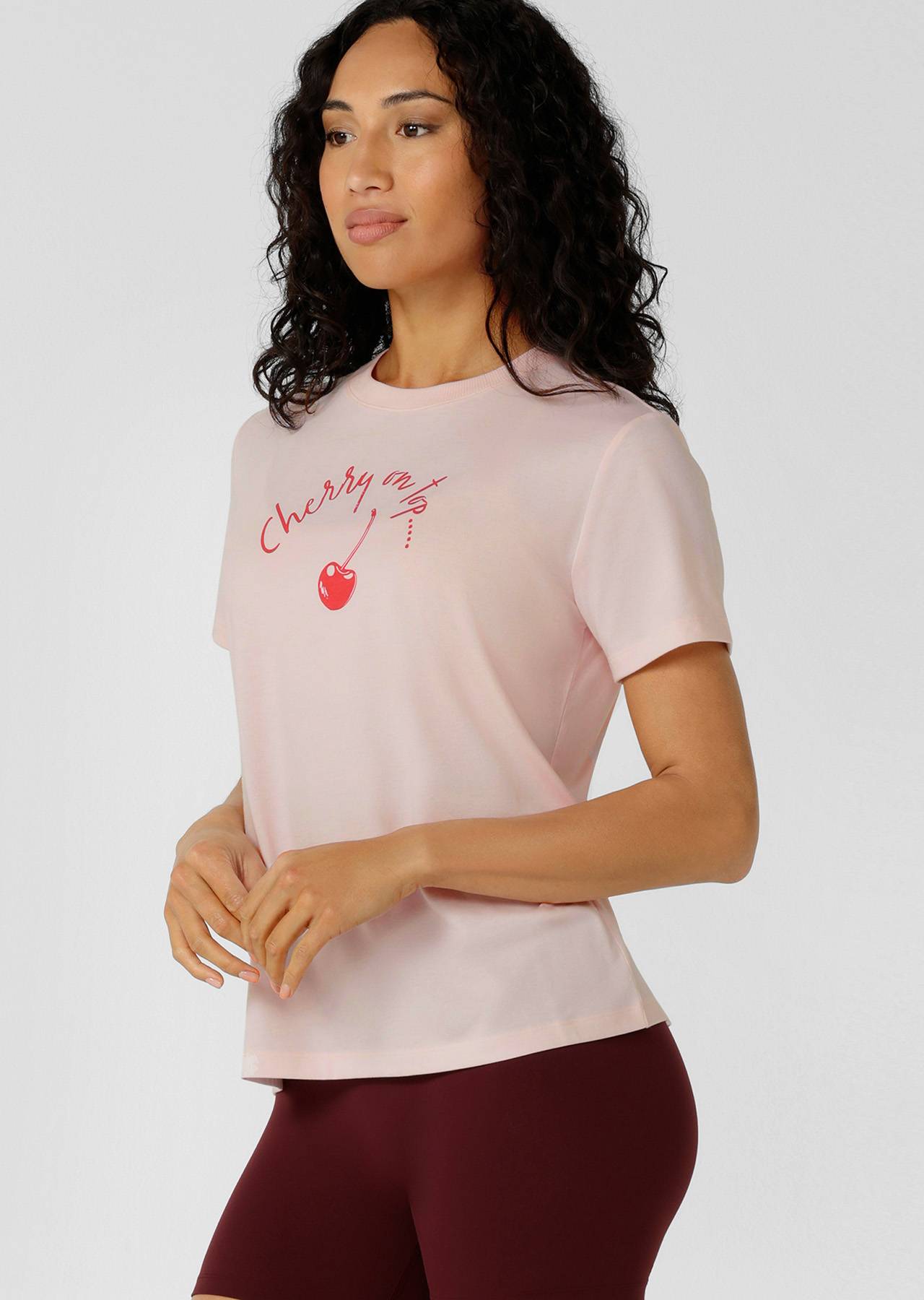 Lorna Jane Cherry T-Shirt - Pale Dusty Rose