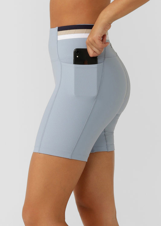 Lorna Jane Transform Booty Rib Bike Shorts - Glacia Blue