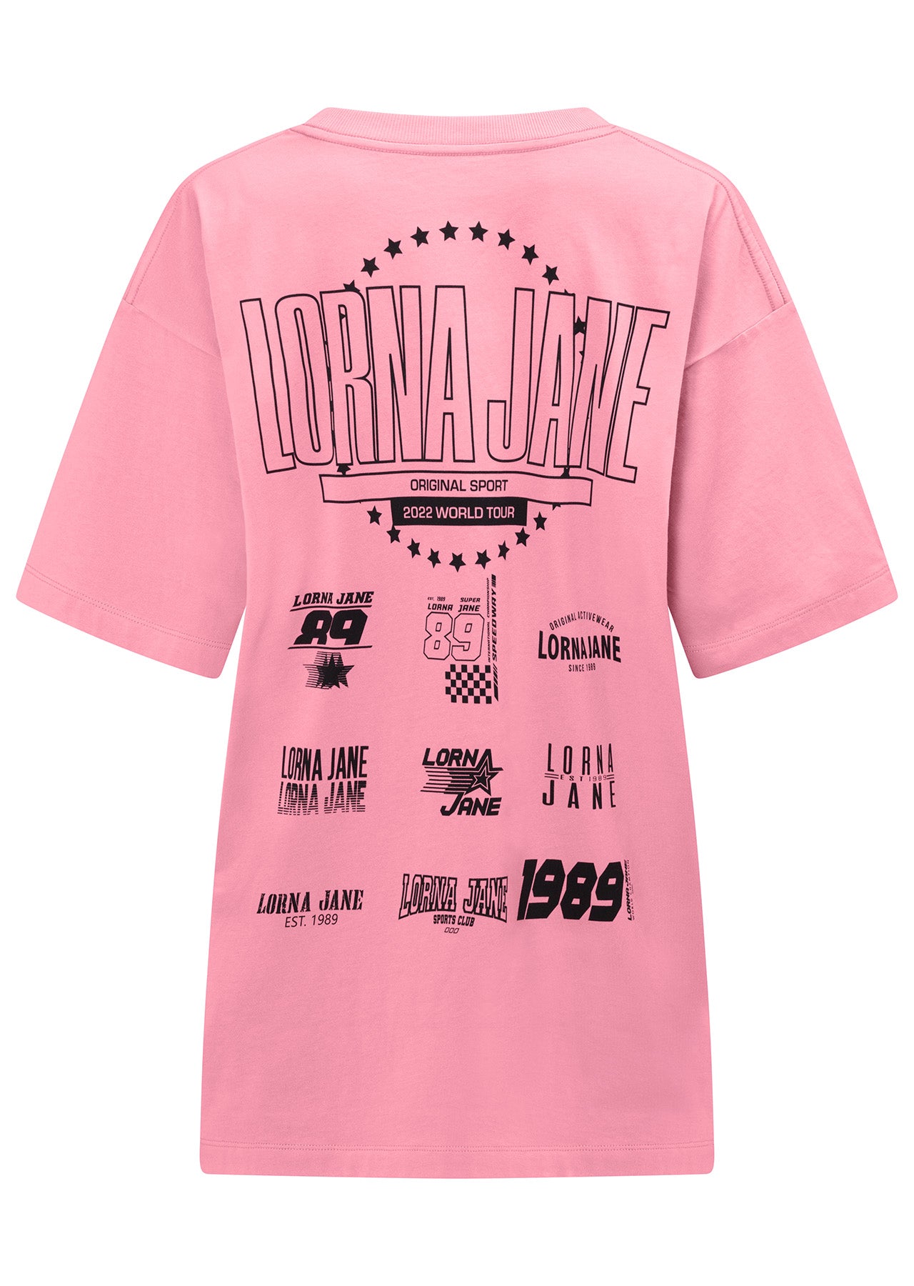 Lorna Jane 2022 World Tour Boyfriend Tee - Vivid Bubblegum