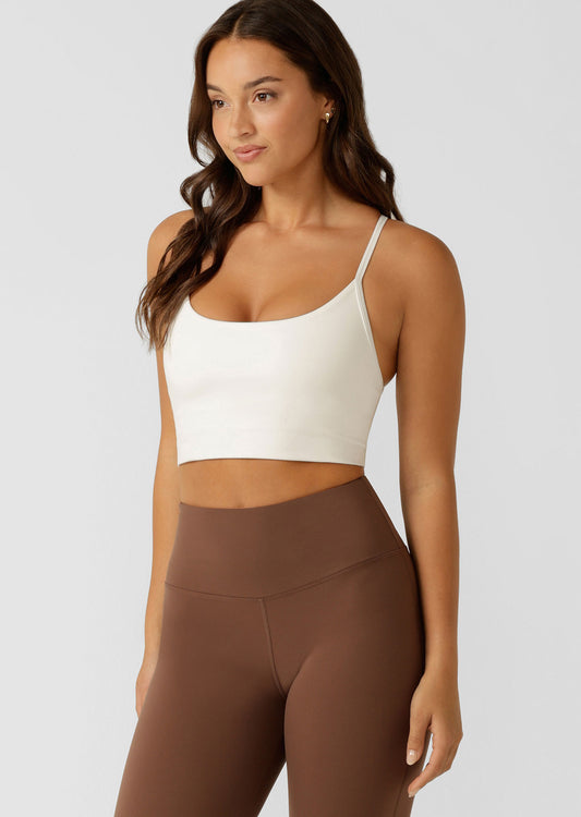 Lorna Jane Reset Longline Bra Tank Combo - Porcelain