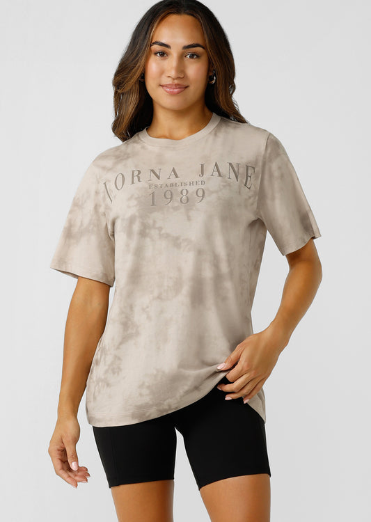 Lorna Jane Vintage Iconic Relaxed Tee - Off White