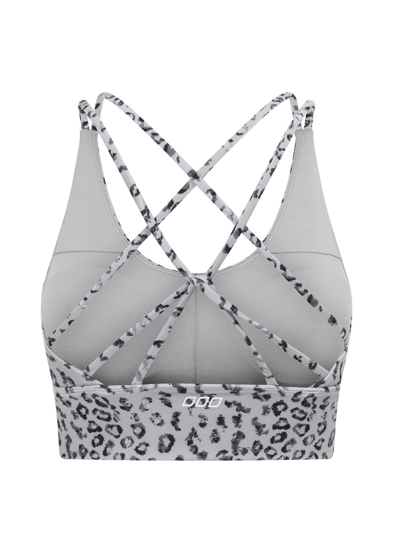 Lorna Jane Wild Leopard Longline Sports Bra - Grey Scale Leopard Print