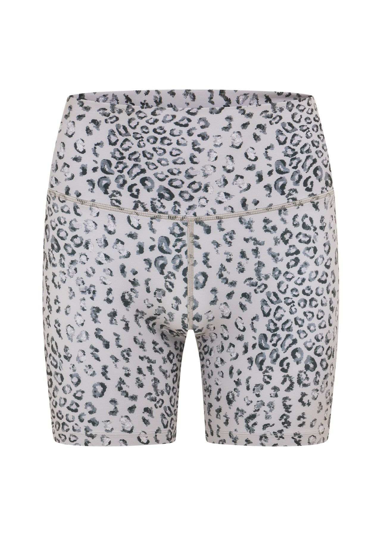 Lorna Jane Wild Leopard Hi Fold Bike Short - Grey Scale Leopard Print