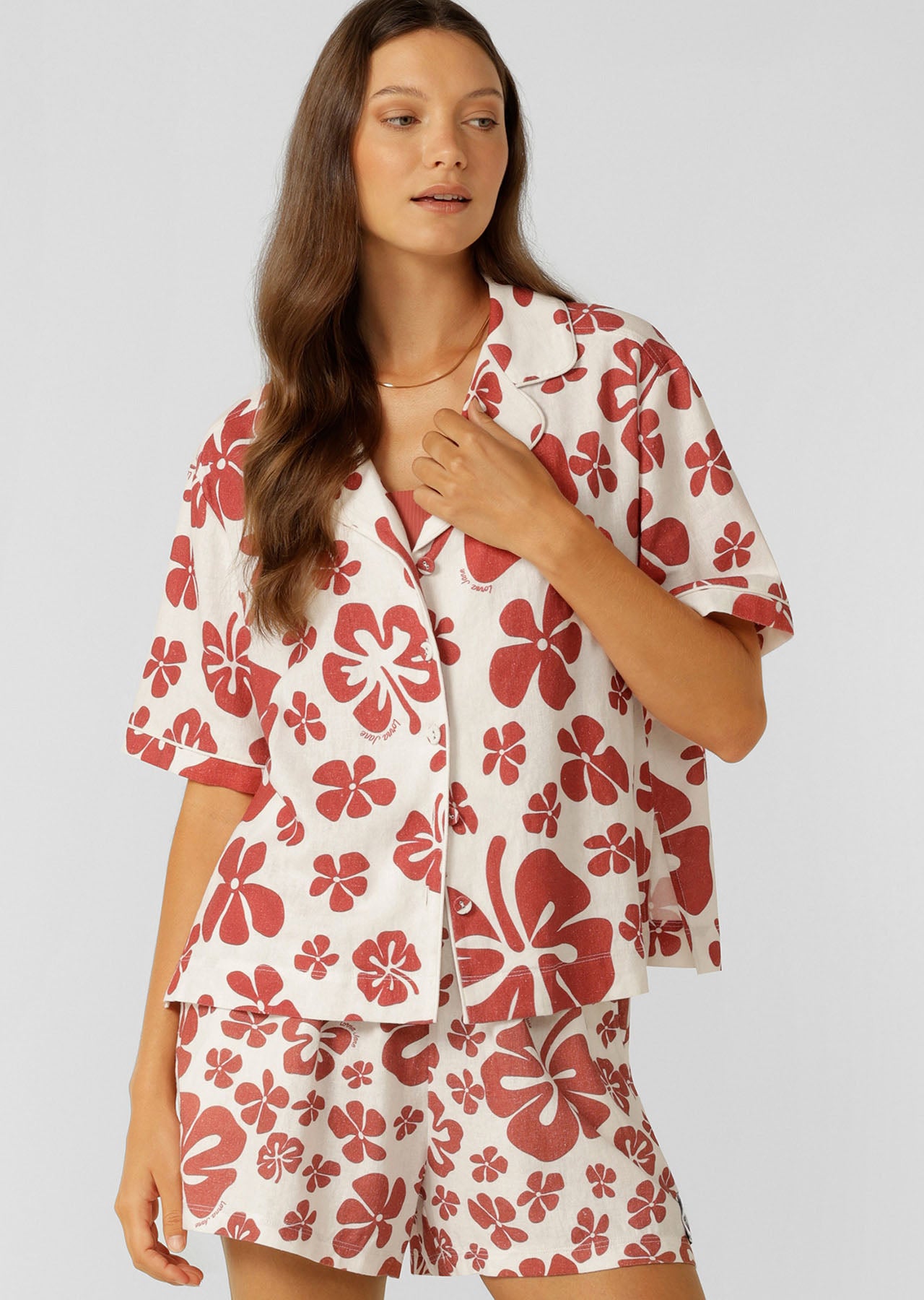 Lorna Jane Aloha Hibiscus Shirt - Happy Hibiscus Print