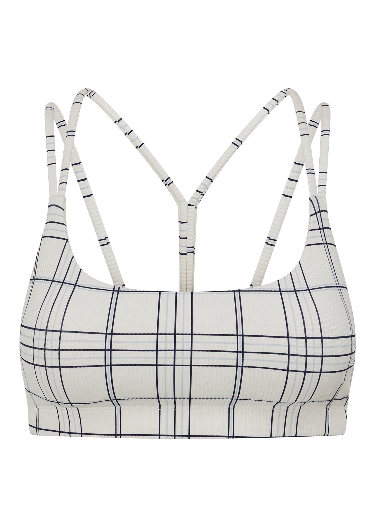 Lorna Jane Checked Out Rib All Day Sports Bra - Checked Out Print