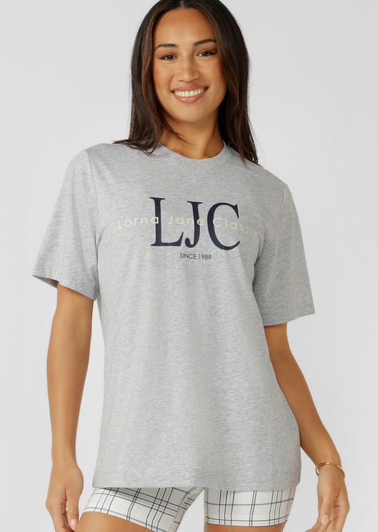 Lorna Jane Heritage Classics Relaxed T-Shirt - Grey Marl