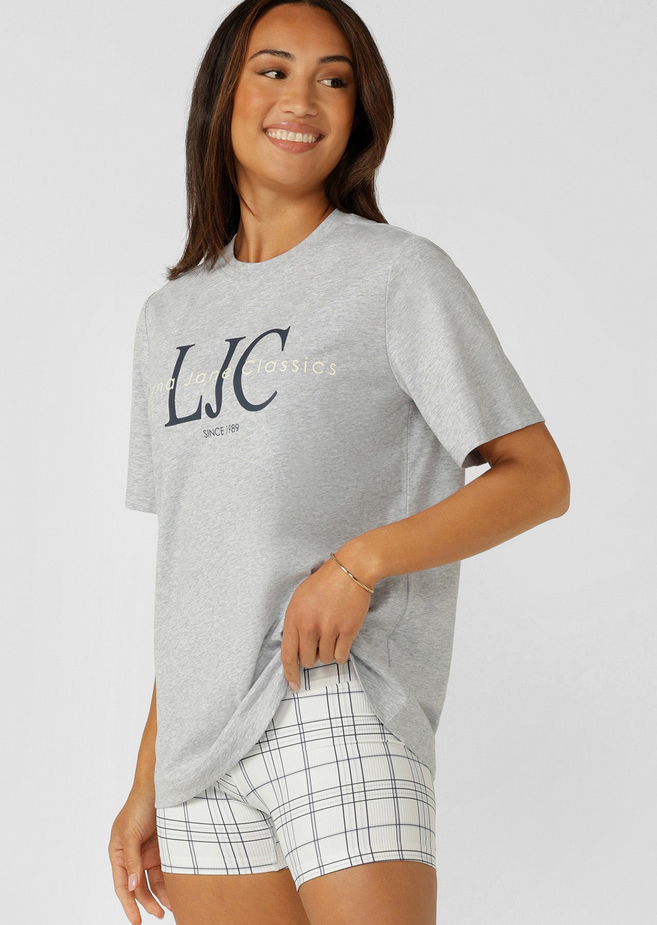 Lorna Jane Heritage Classics Relaxed T-Shirt - Grey Marl
