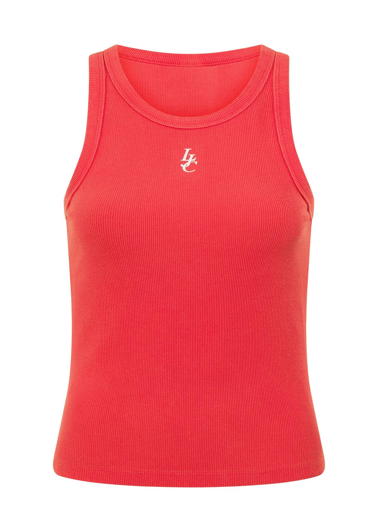 Lorna Jane LJ Basics Washed Rib Tank - Washed Strawberry