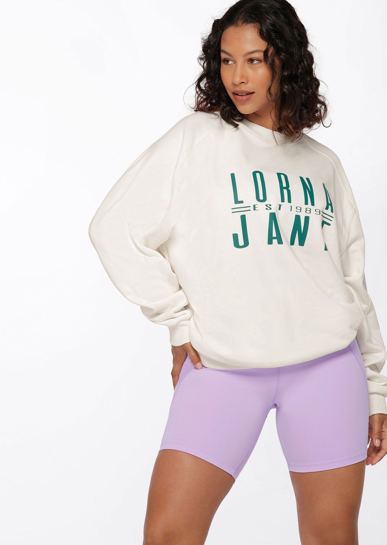 Lorna Jane 90's Nostalgia Oversized Sweat - Porcelain