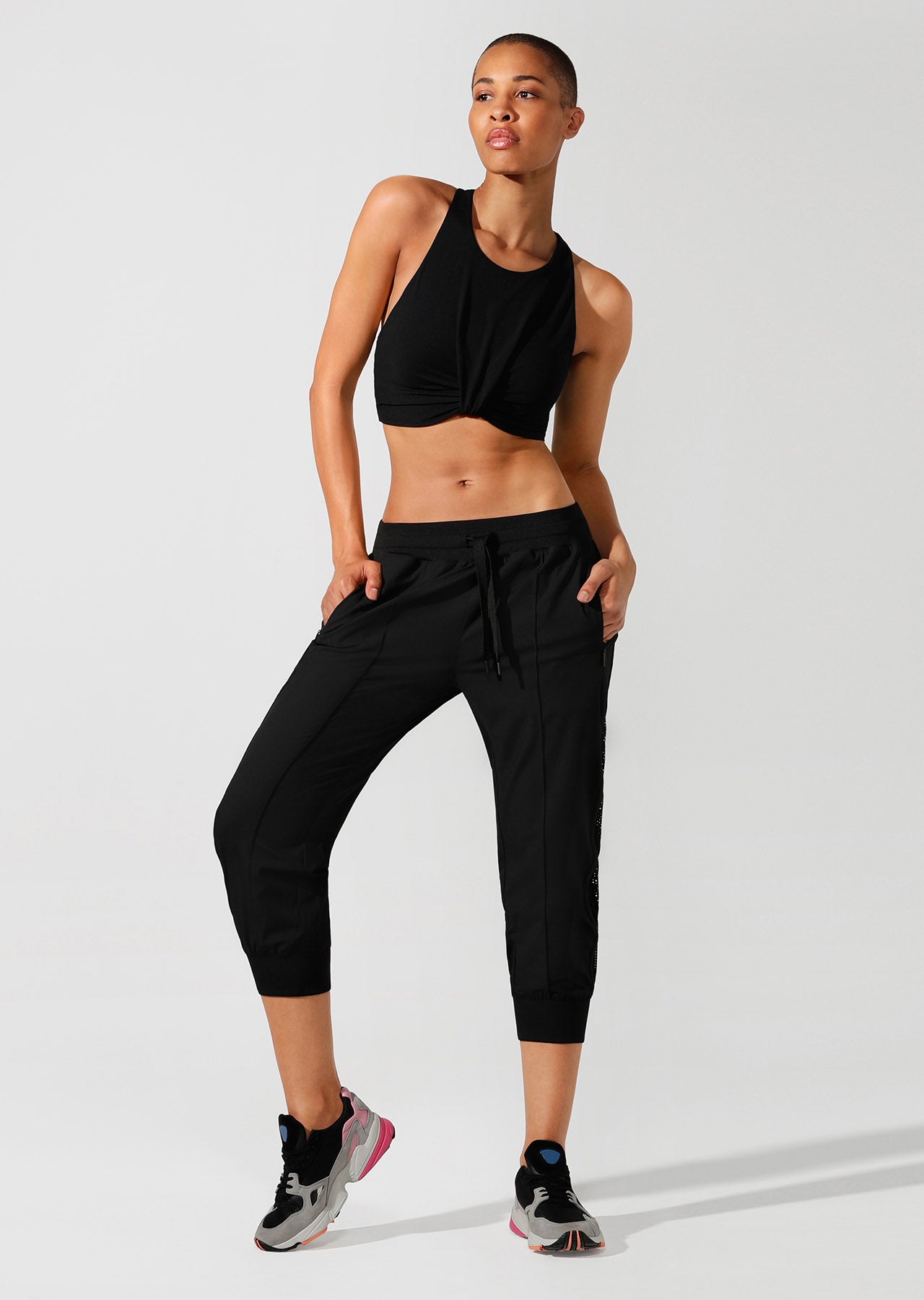 Lorna Jane 90s Twist Long Line Sports Bra - Black