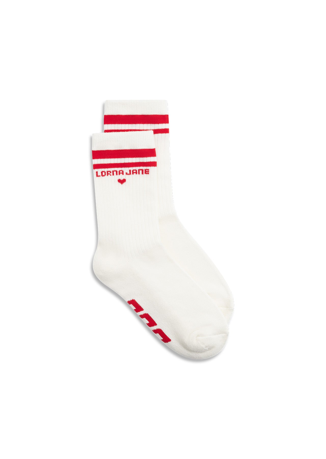 Lorna Jane With Love Crew Socks - Cream