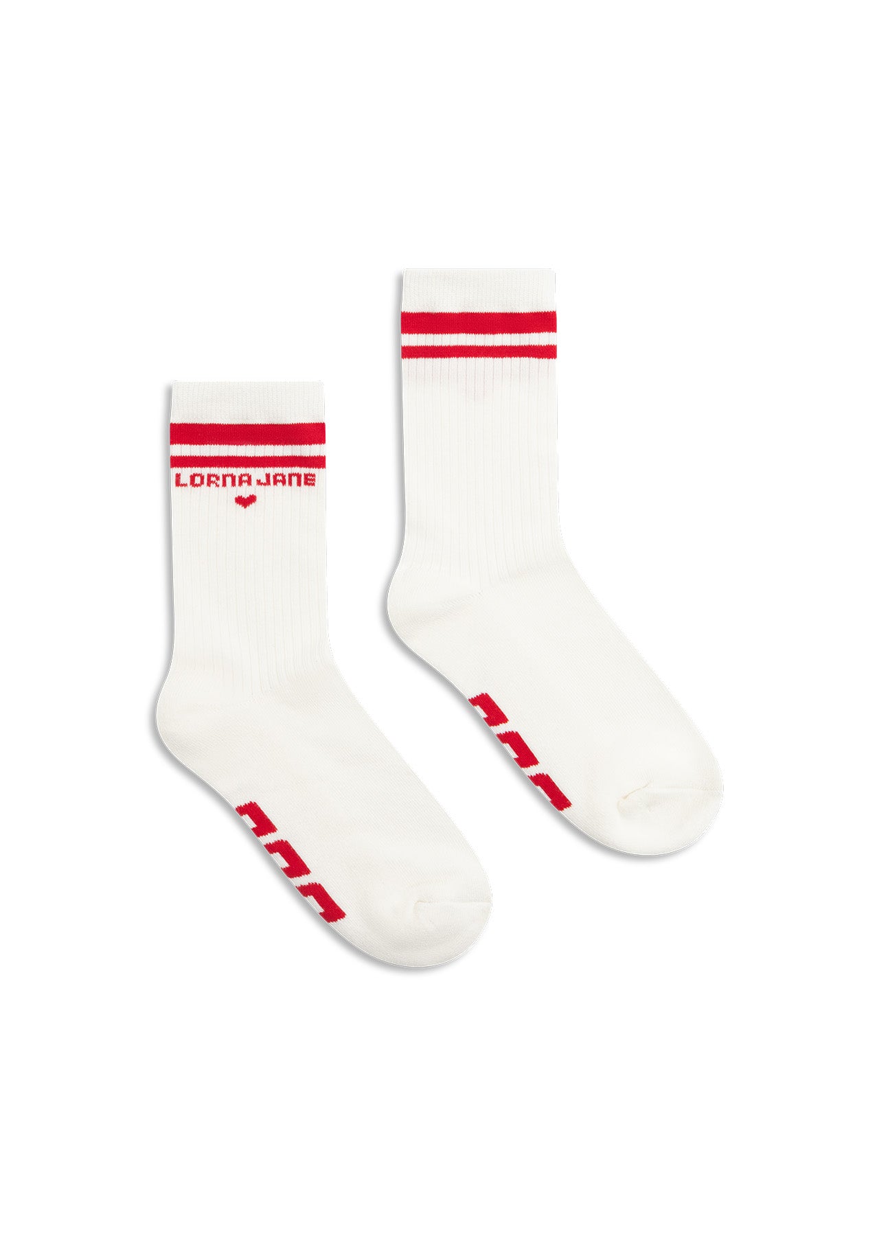 Lorna Jane With Love Crew Socks - Cream