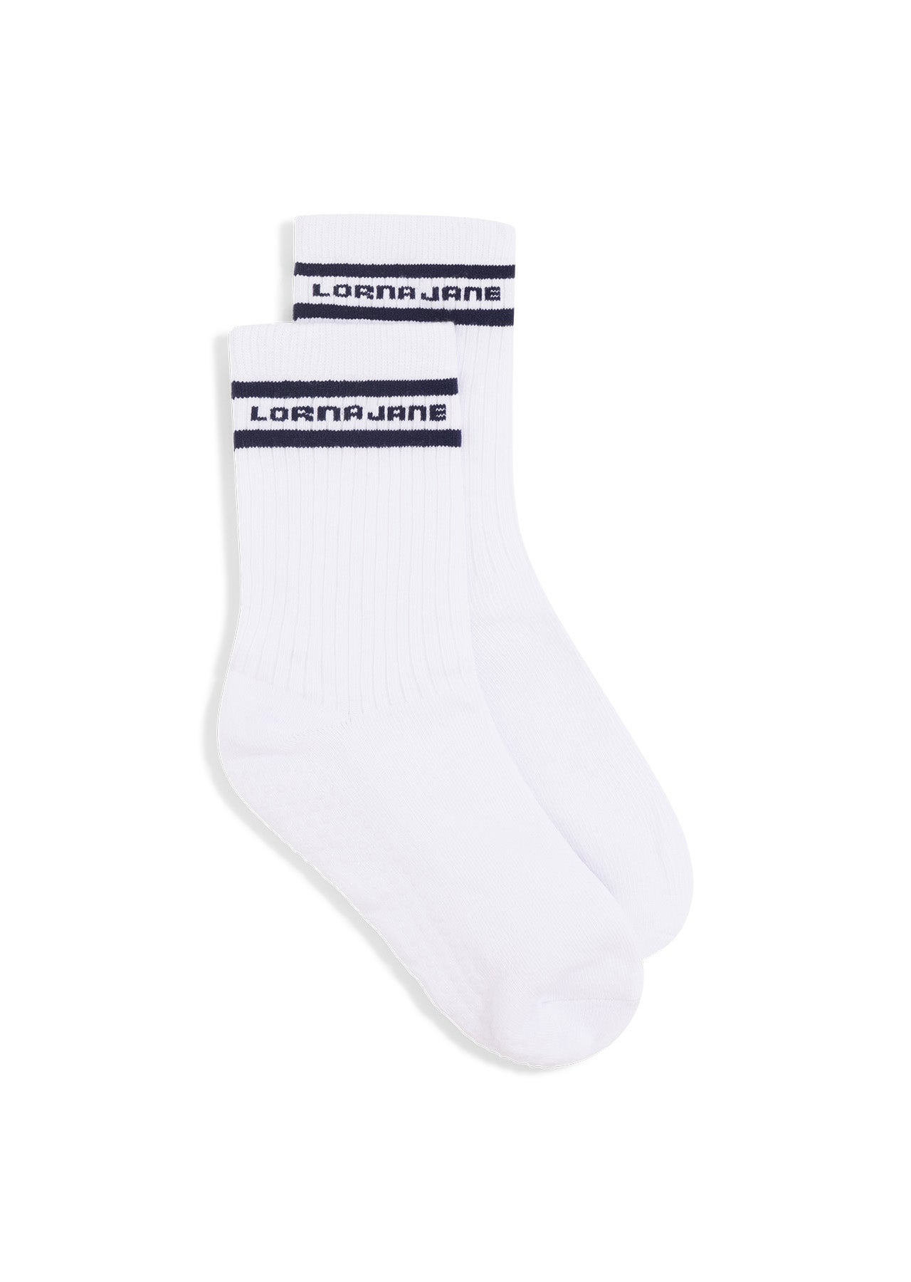 Lorna Jane Pilates Grip Crew Socks - White