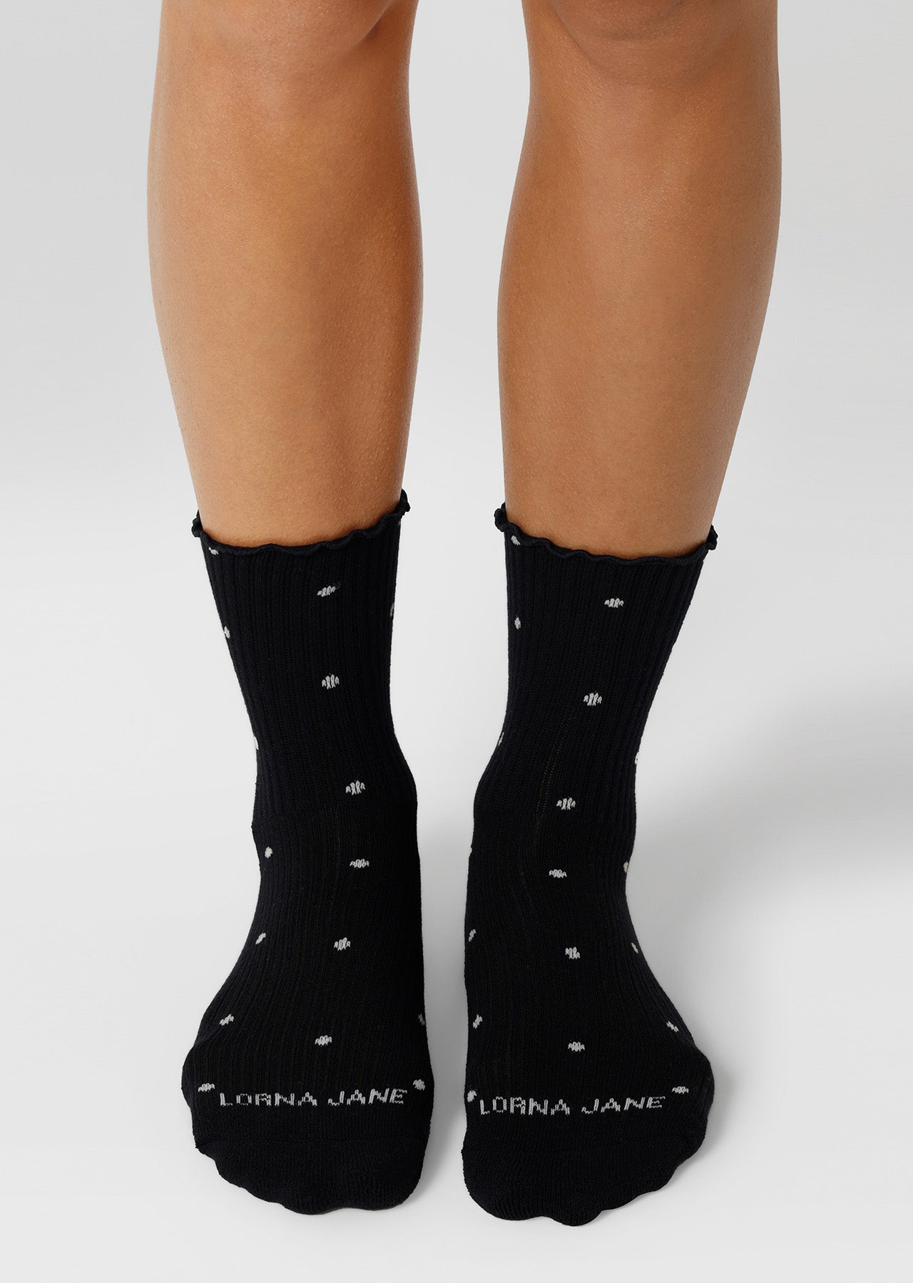 Lorna Jane Sweet Spot Pilates Grip Crew Socks - Polka Dot Print