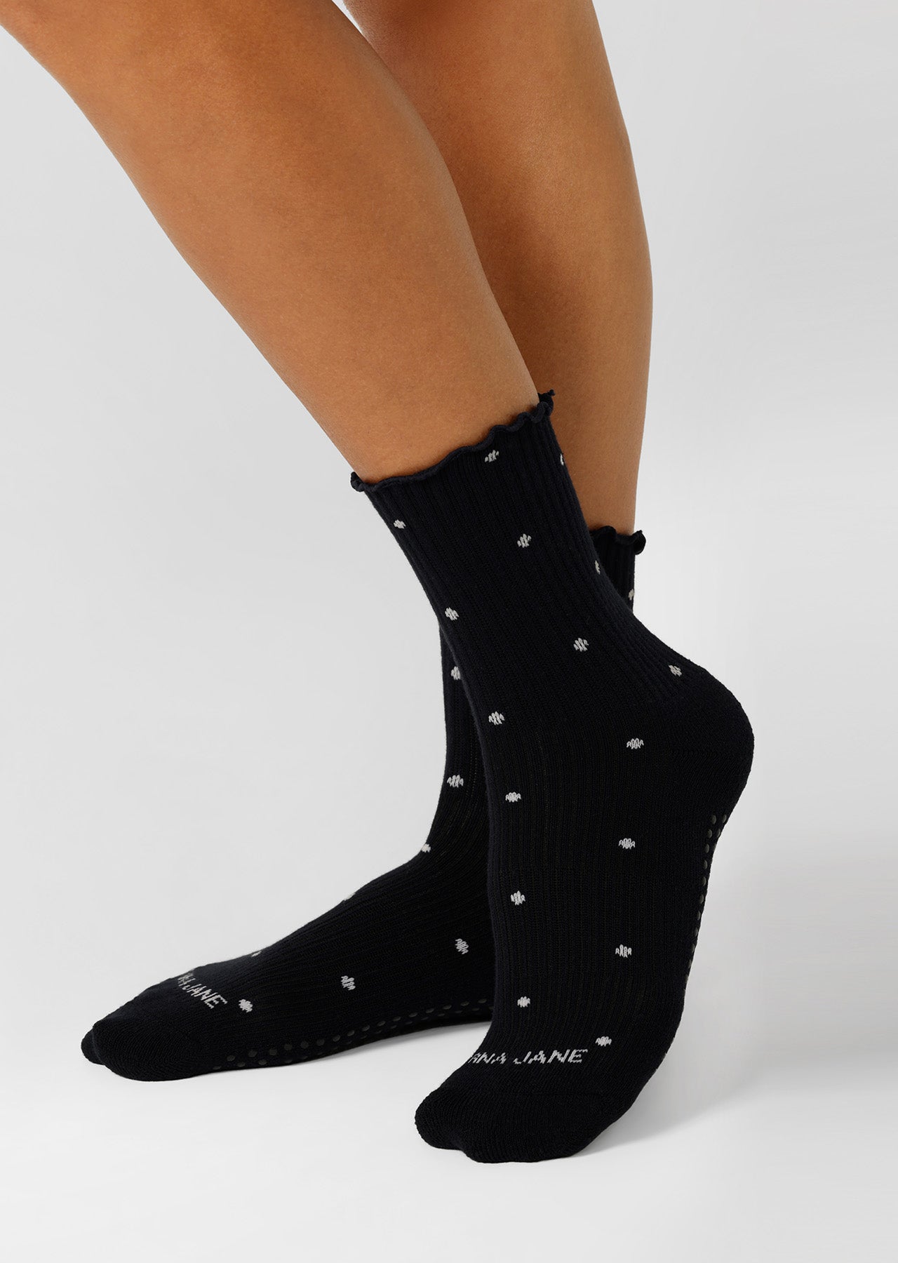 Lorna Jane Sweet Spot Pilates Grip Crew Socks - Polka Dot Print