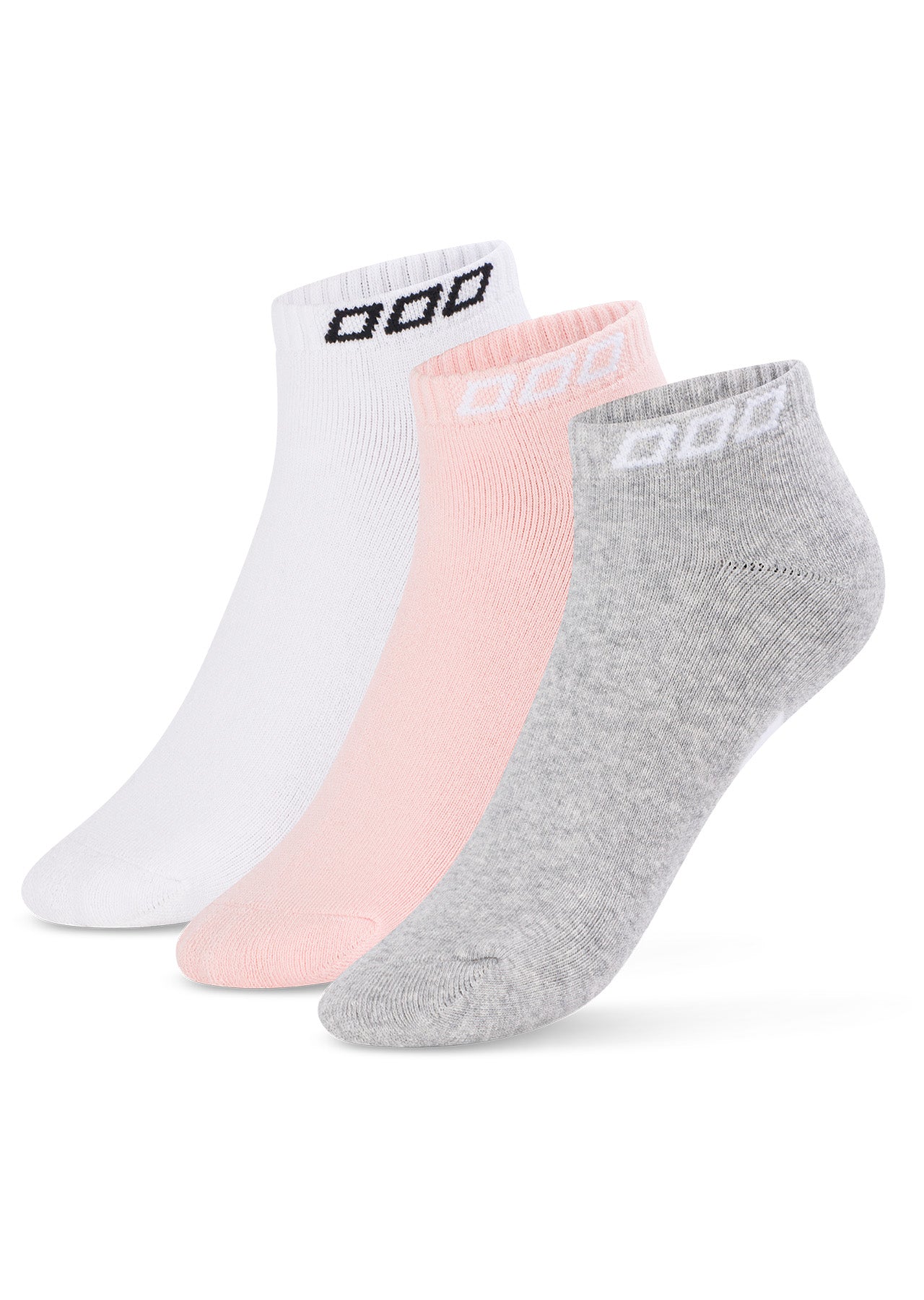 Lorna Jane 3PK Iconic Socks - White & Pink Sand & Grey Marl