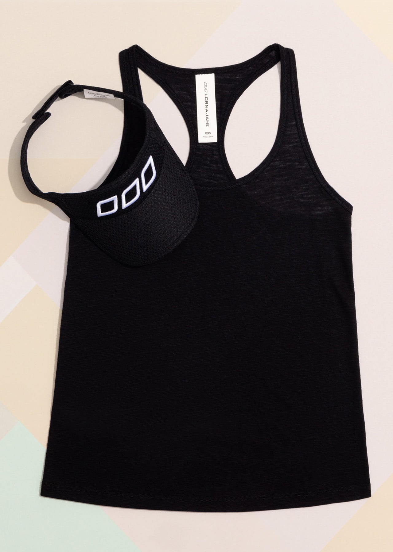 Lorna Jane Slouchy Gym Tank And Visor Kit - Black