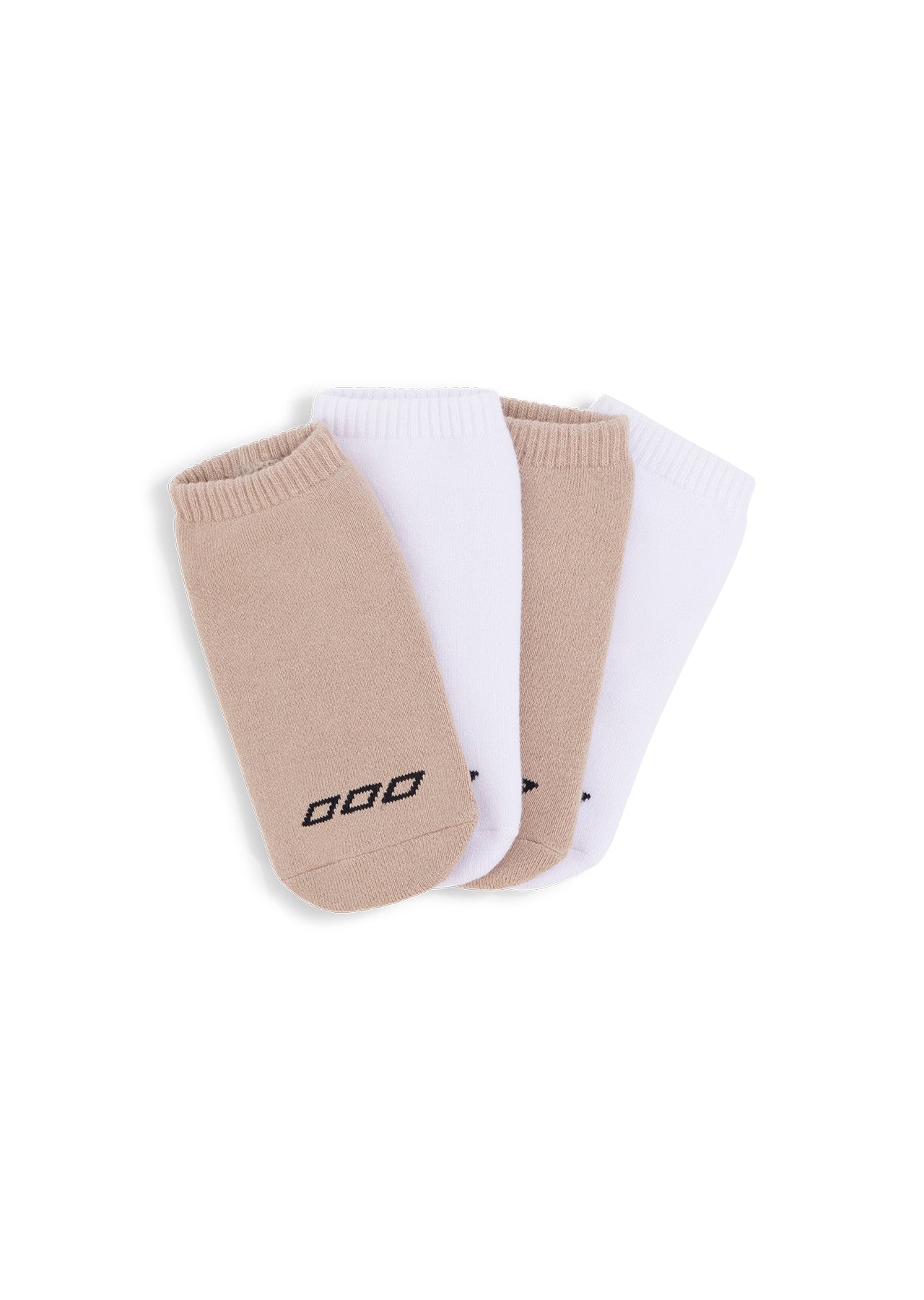 Lorna Jane 2PK Iconic Pilates Grip Socks - Latte & White