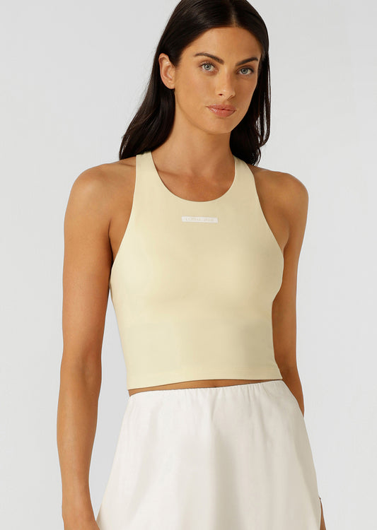 Lorna Jane Flexible Tank Bra Combo - Lemon Cream