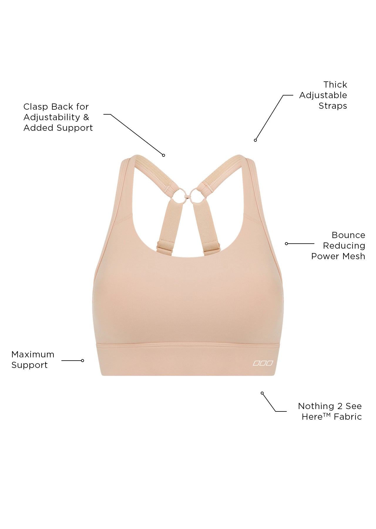 Lorna Jane Amy Maximum Support Sports Bra - Almond