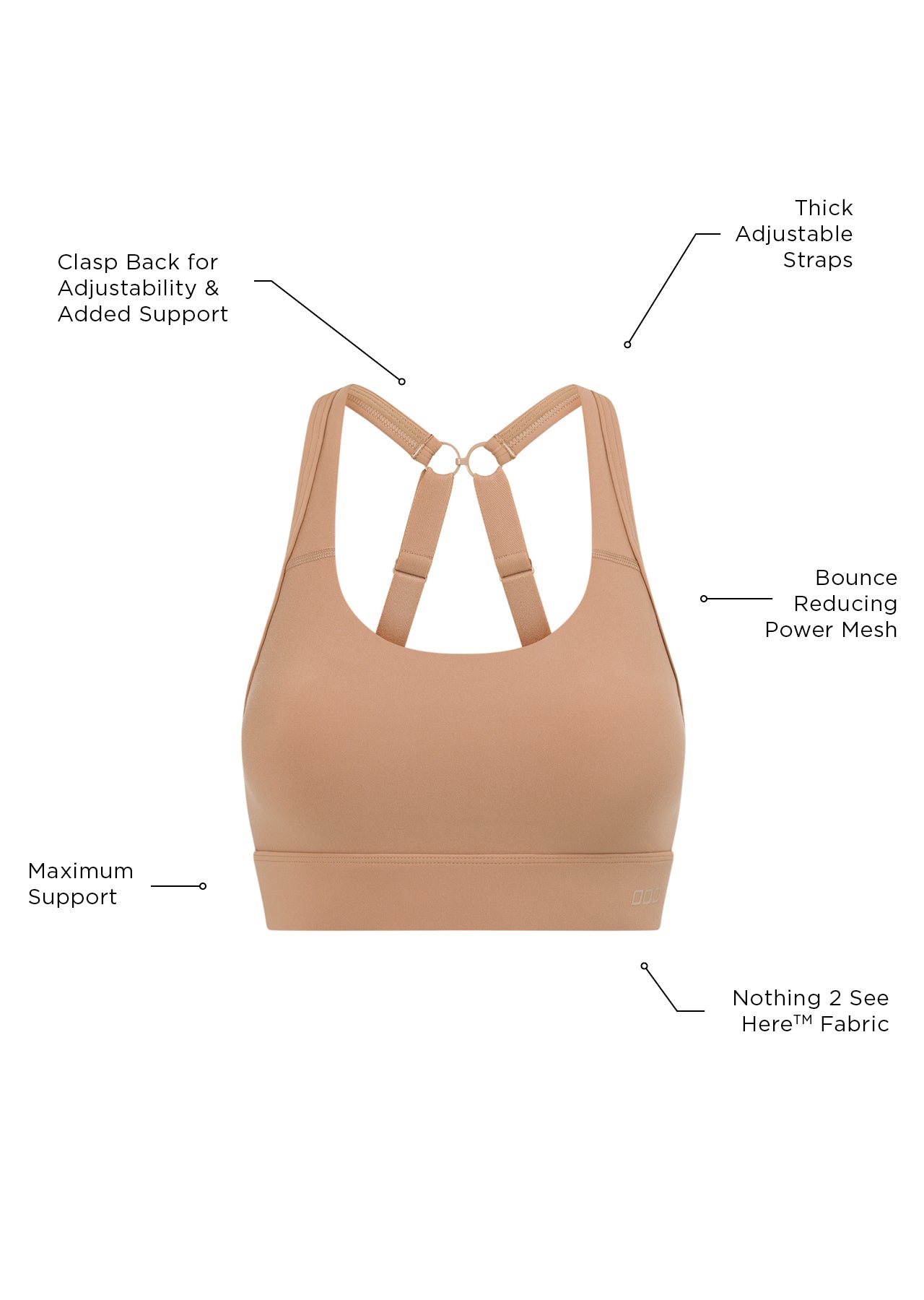 Lorna Jane Amy Maximum Support Sports Bra - Biscuit