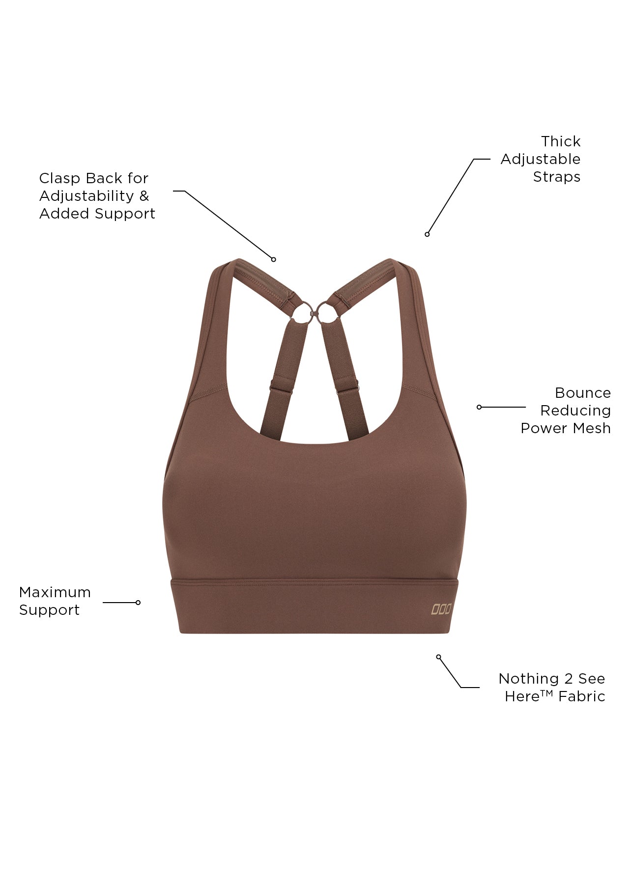 Lorna Jane Amy Maximum Support Sports Bra - Chocolate