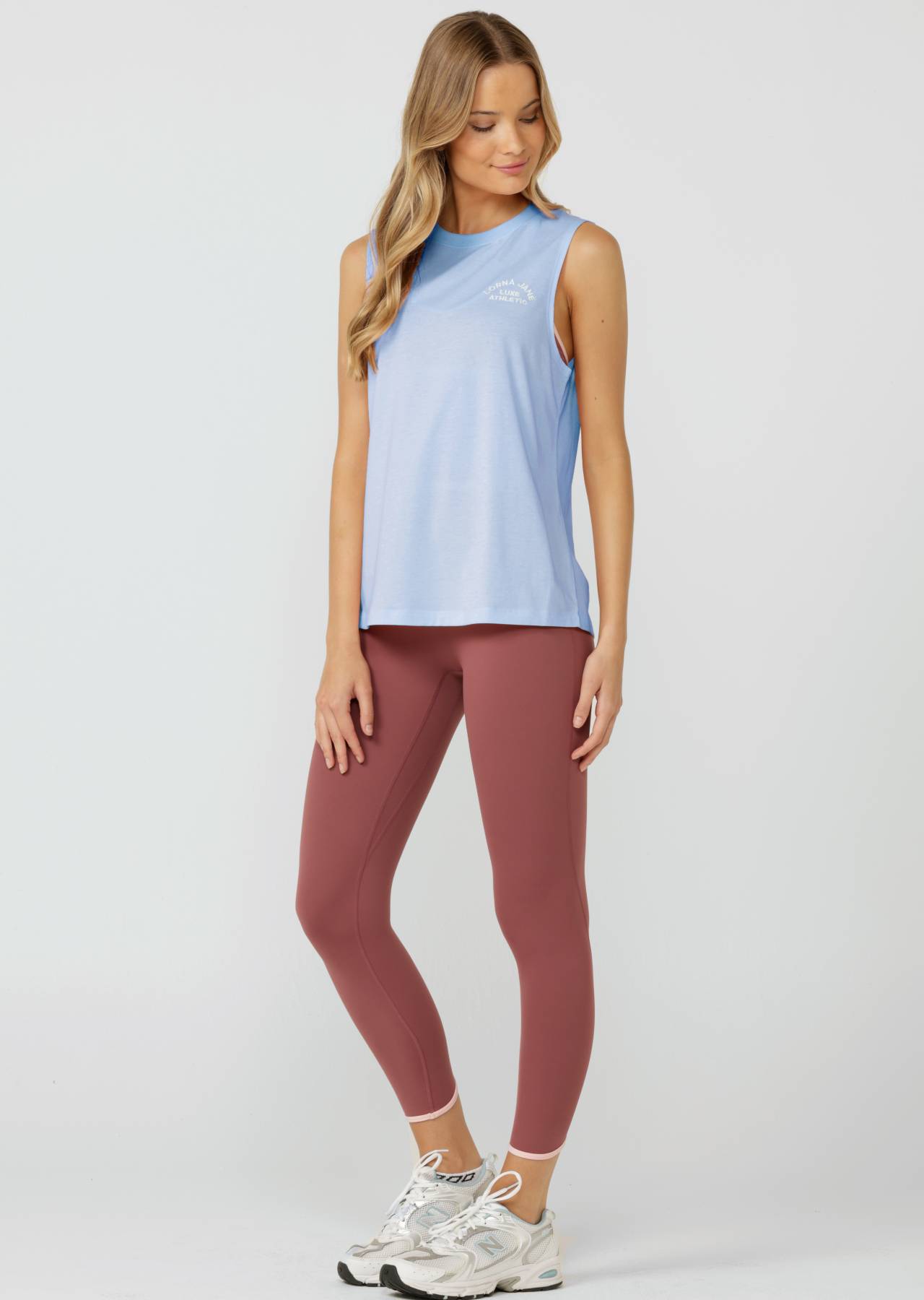 Lorna Jane Lotus Muscle Tank - Light Moontide