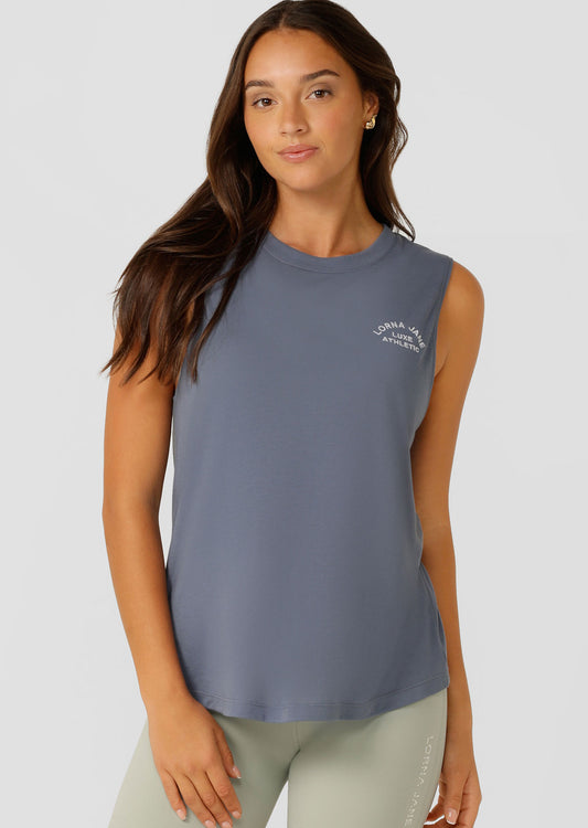 Lorna Jane Lotus Muscle Tank - Powder Grey