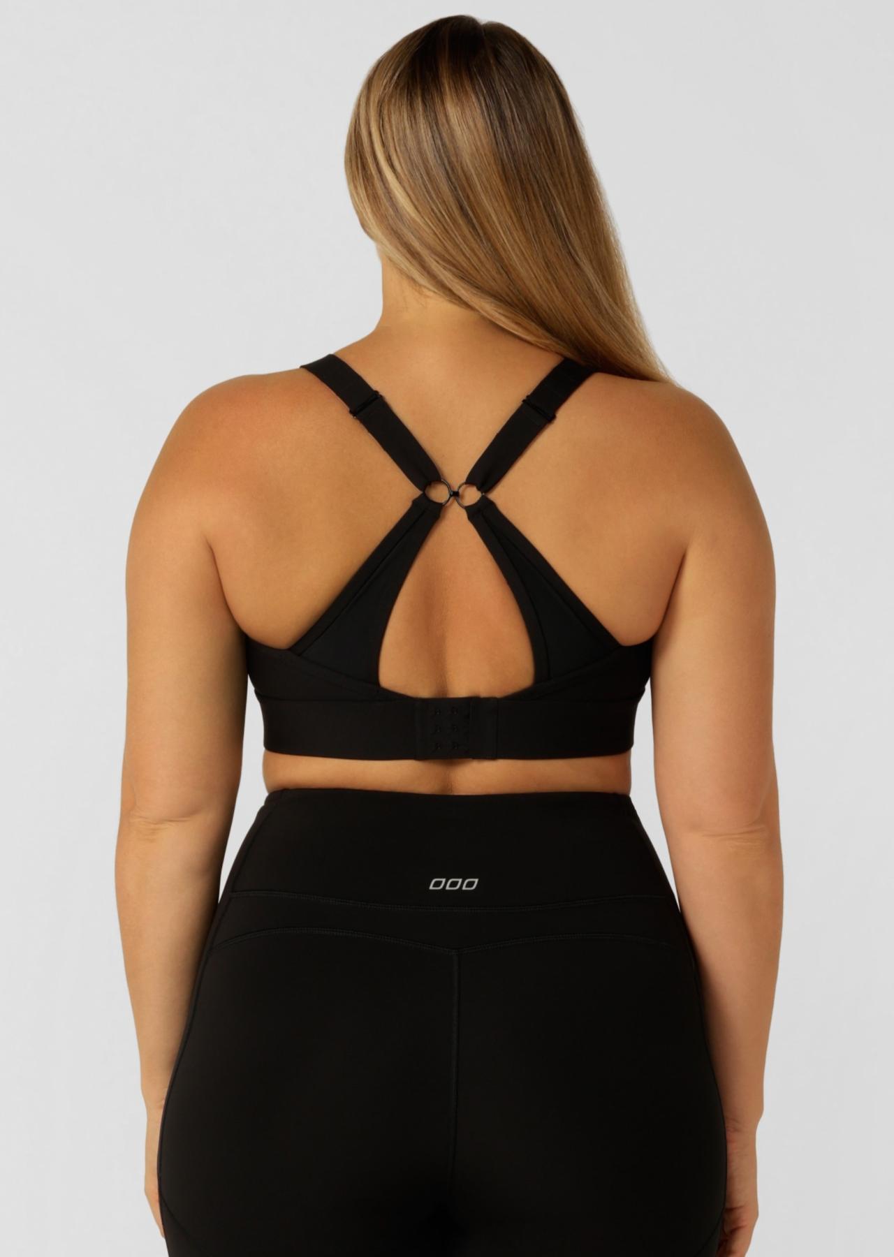 Lorna Jane Zip & Go Sports Bra - Black