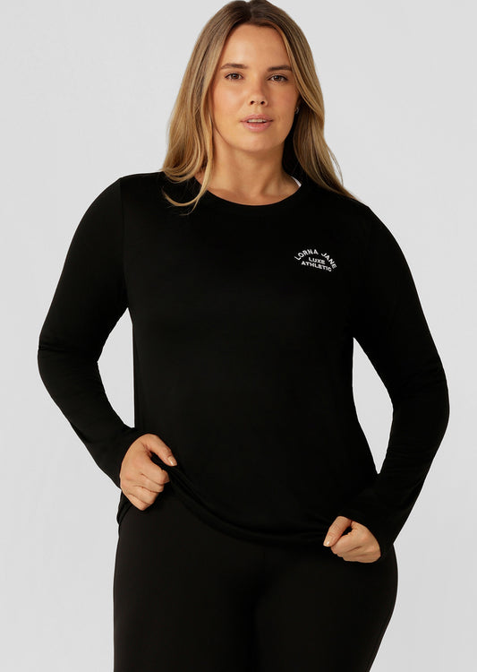Lorna Jane Lotus Long Sleeve Top - Black