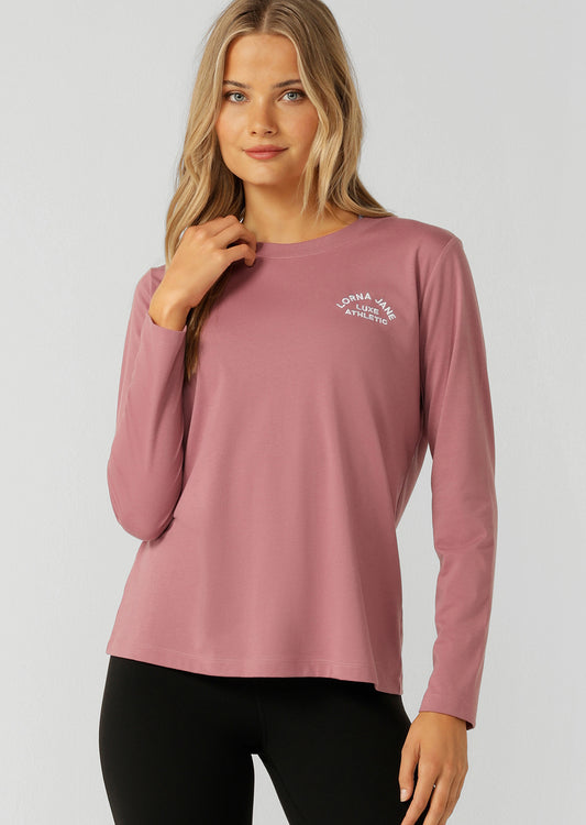 Lorna Jane Lotus Long Sleeve Top - Berry Icing