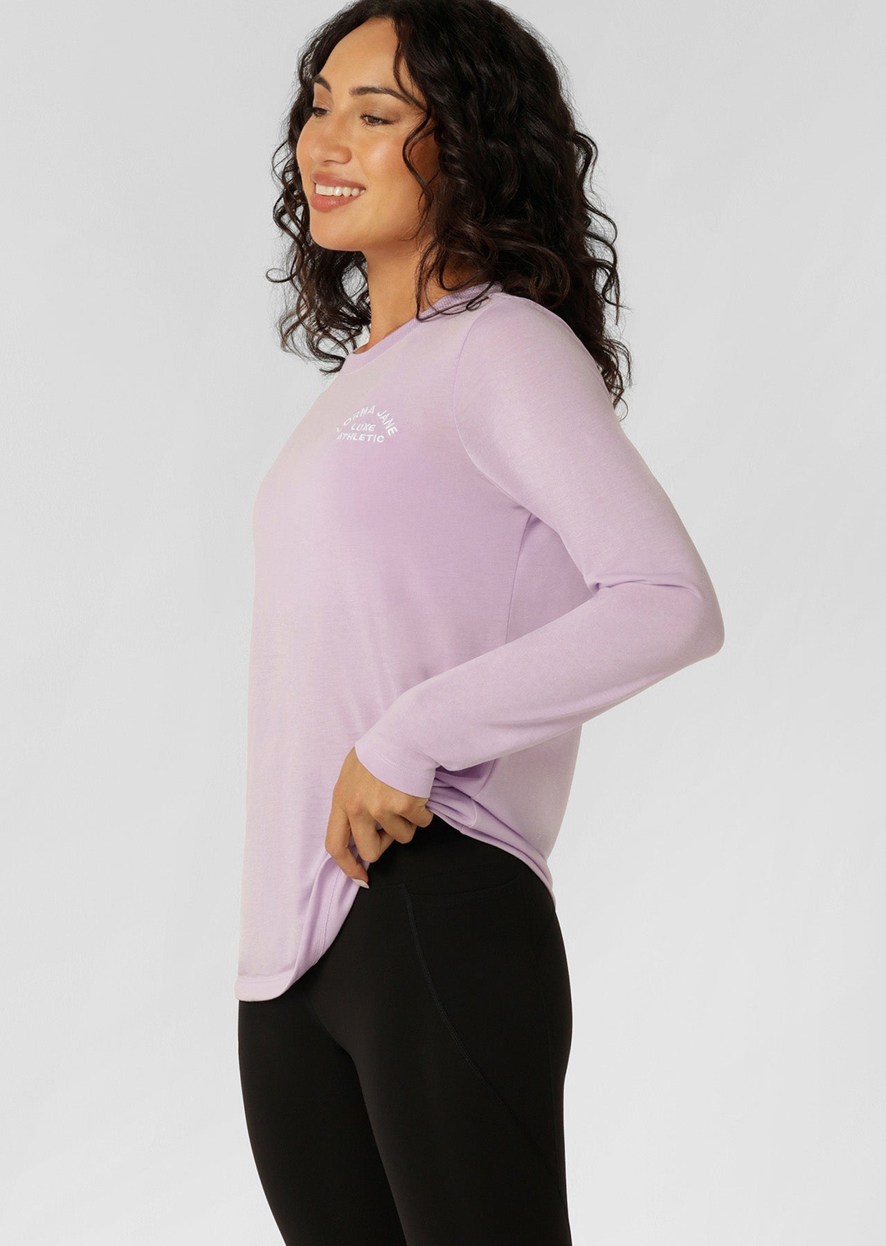 Lorna Jane Lotus Long Sleeve Top - Dusty Lilac