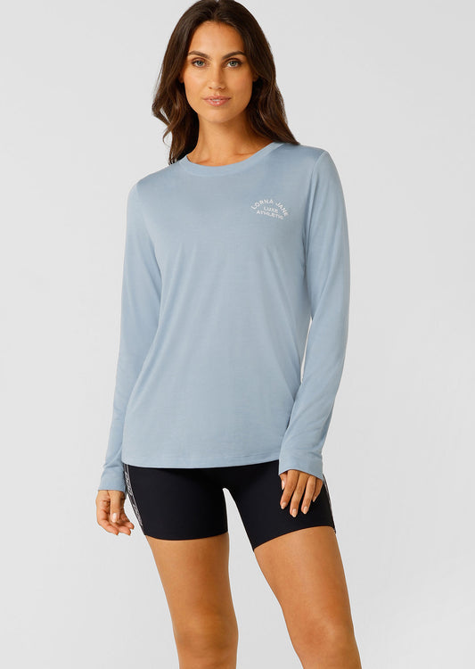 Lorna Jane Lotus Long Sleeve Top - Glacier Blue
