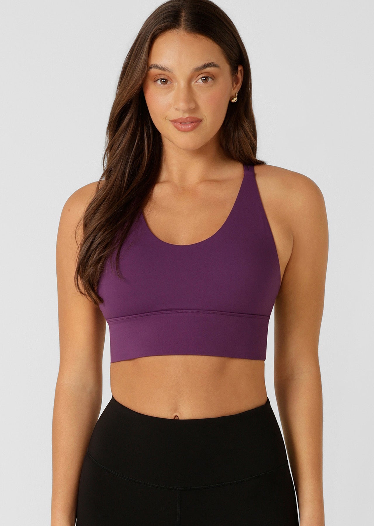 Lorna Jane Lotus Longline Sports Bra - Acai Berry