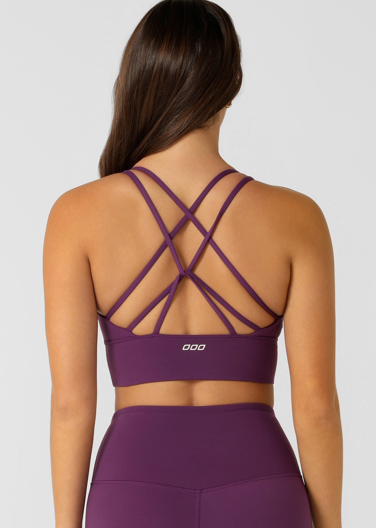 Lorna Jane Lotus Longline Sports Bra - Acai Berry