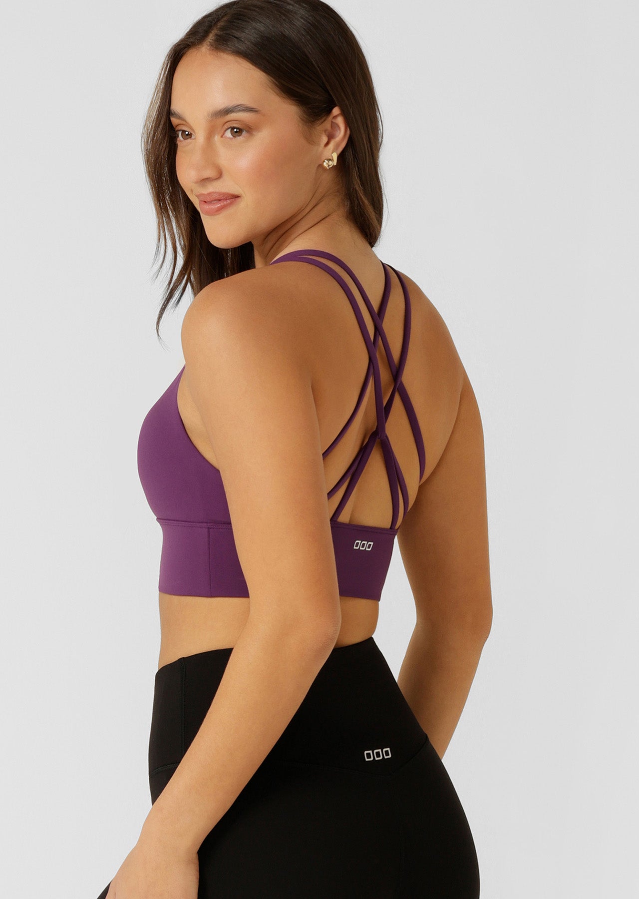 Lorna Jane Lotus Longline Sports Bra - Acai Berry