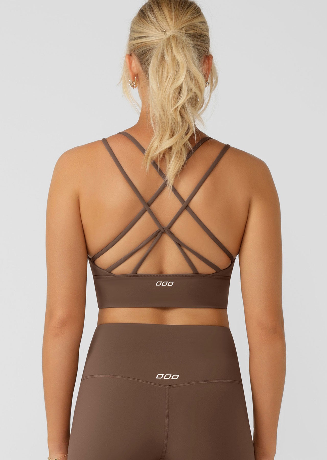 Lorna Jane Lotus Longline Sports Bra - Chocolate